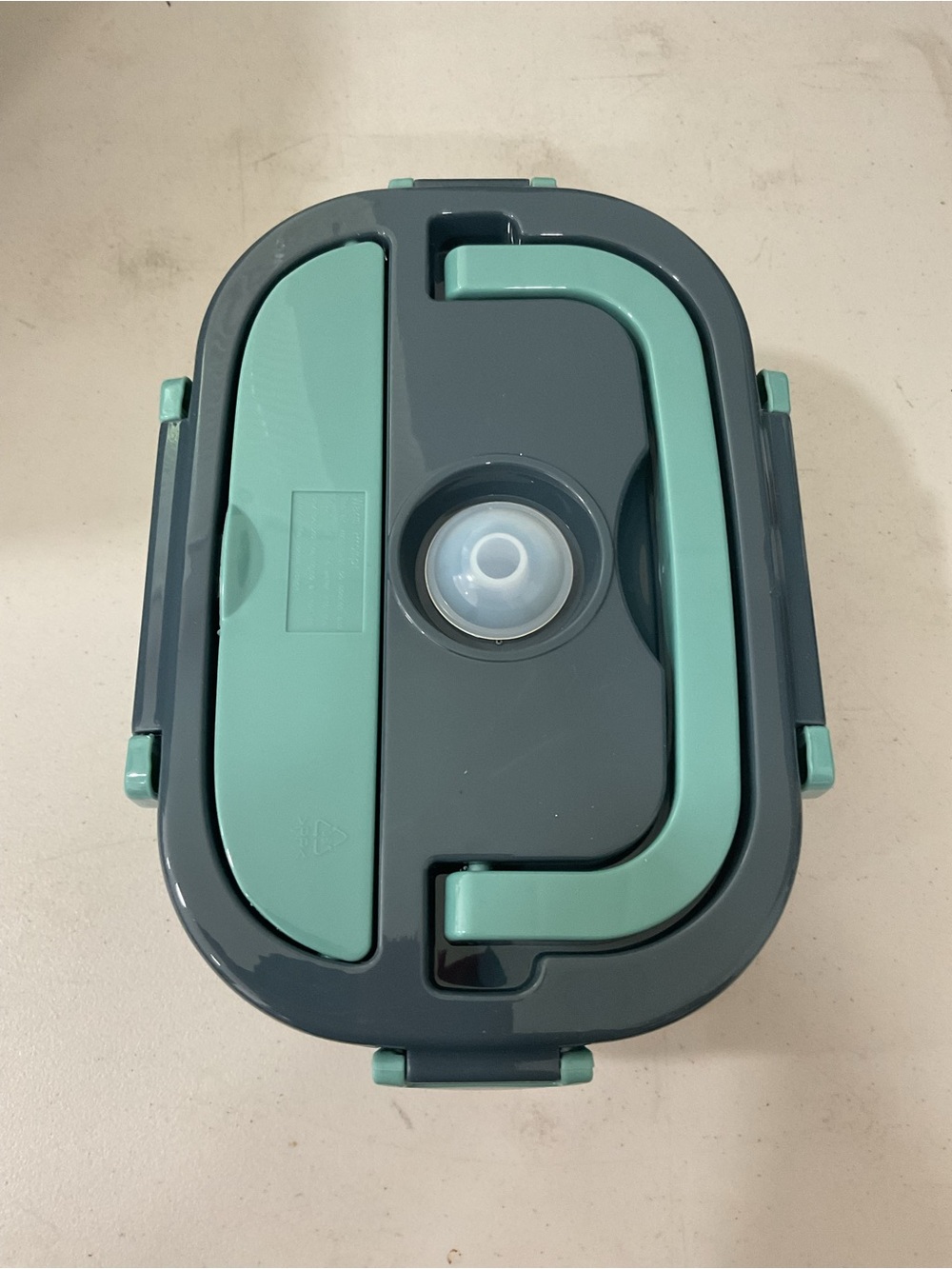 Portable Gray & Teal Electric Lunch Box - Compact Heated Food Warmer